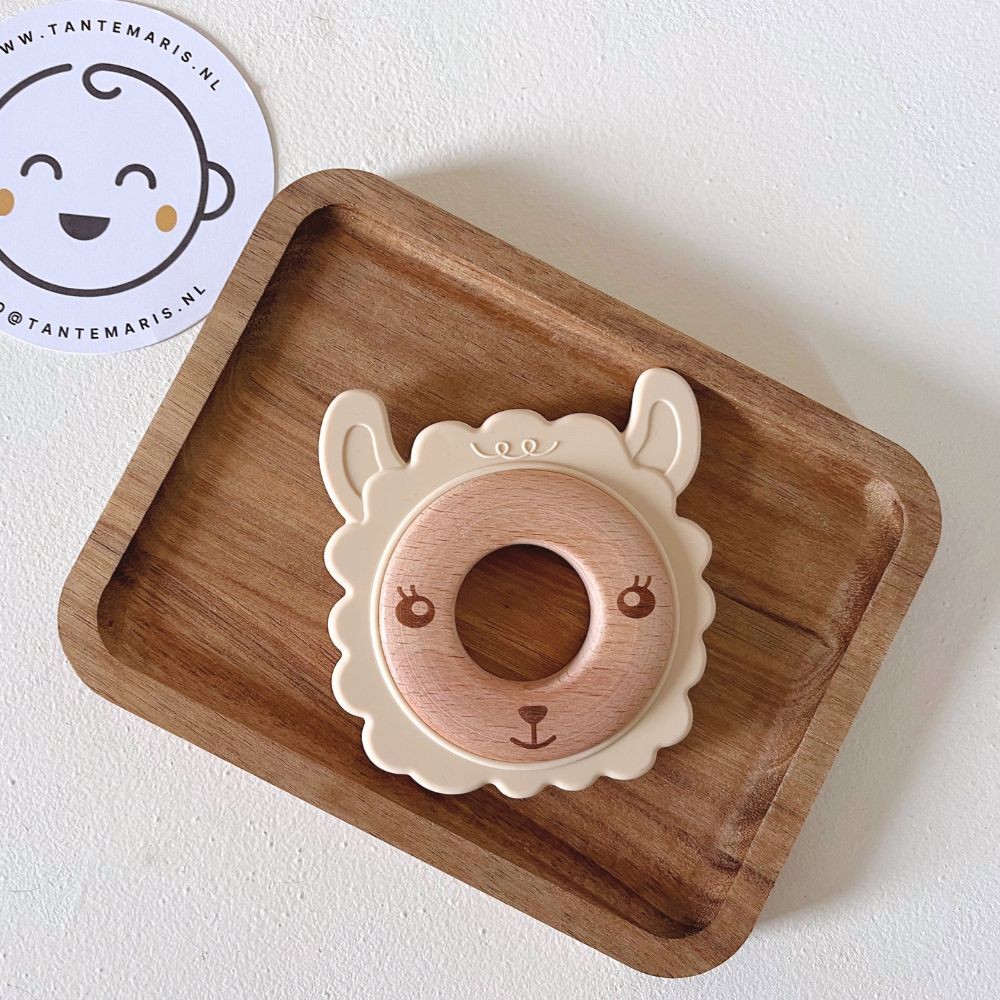 Bijtring/figuur– Siliconen en Hout – Schaap