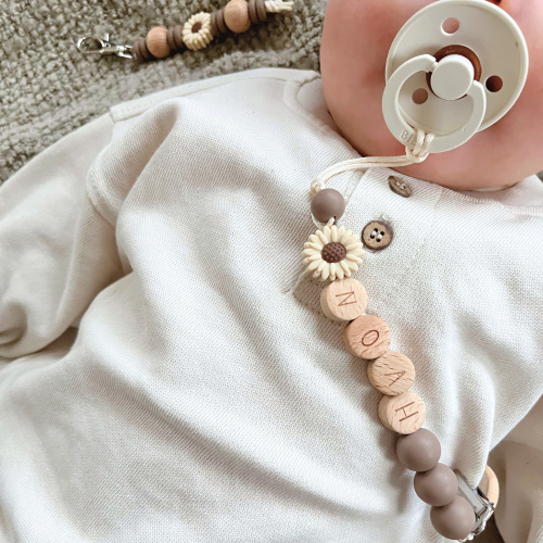 Set speenkoord met naam en hanger | Flower