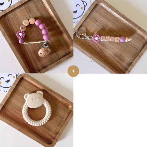 Combideal flower | Speenkoord, hanger en bijtring