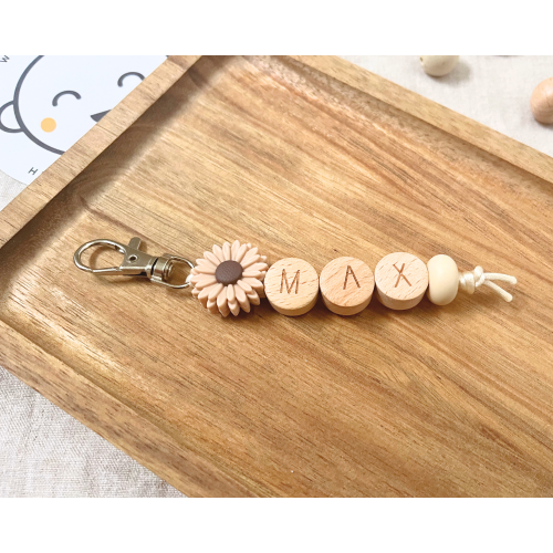 Sleutelhanger | Beige flower | 0+mnd | s25 collectie | Brievenbusproof