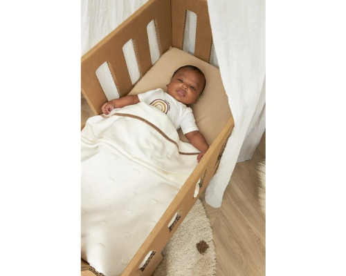 Meyco Baby Knots wiegdeken - offwhite - 75x100cm | Los product