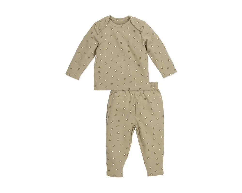 Meyco Baby Mini Panther baby pyjama - sand | 62/68| Los product | Brievenbusproof | +0 mnd