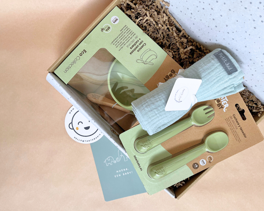 Cadeaubox | Solid food | groen | 6+ mnd | Kraamcadeau