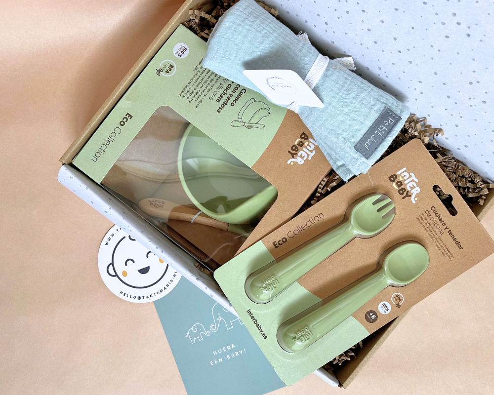 Cadeaubox | Solid food | groen | 6+ mnd | Kraamcadeau