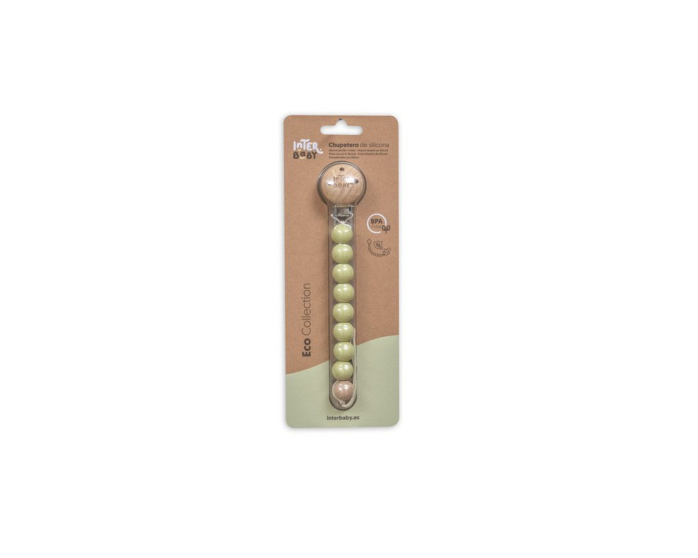 Interbaby Silicone Soother Clip Olive